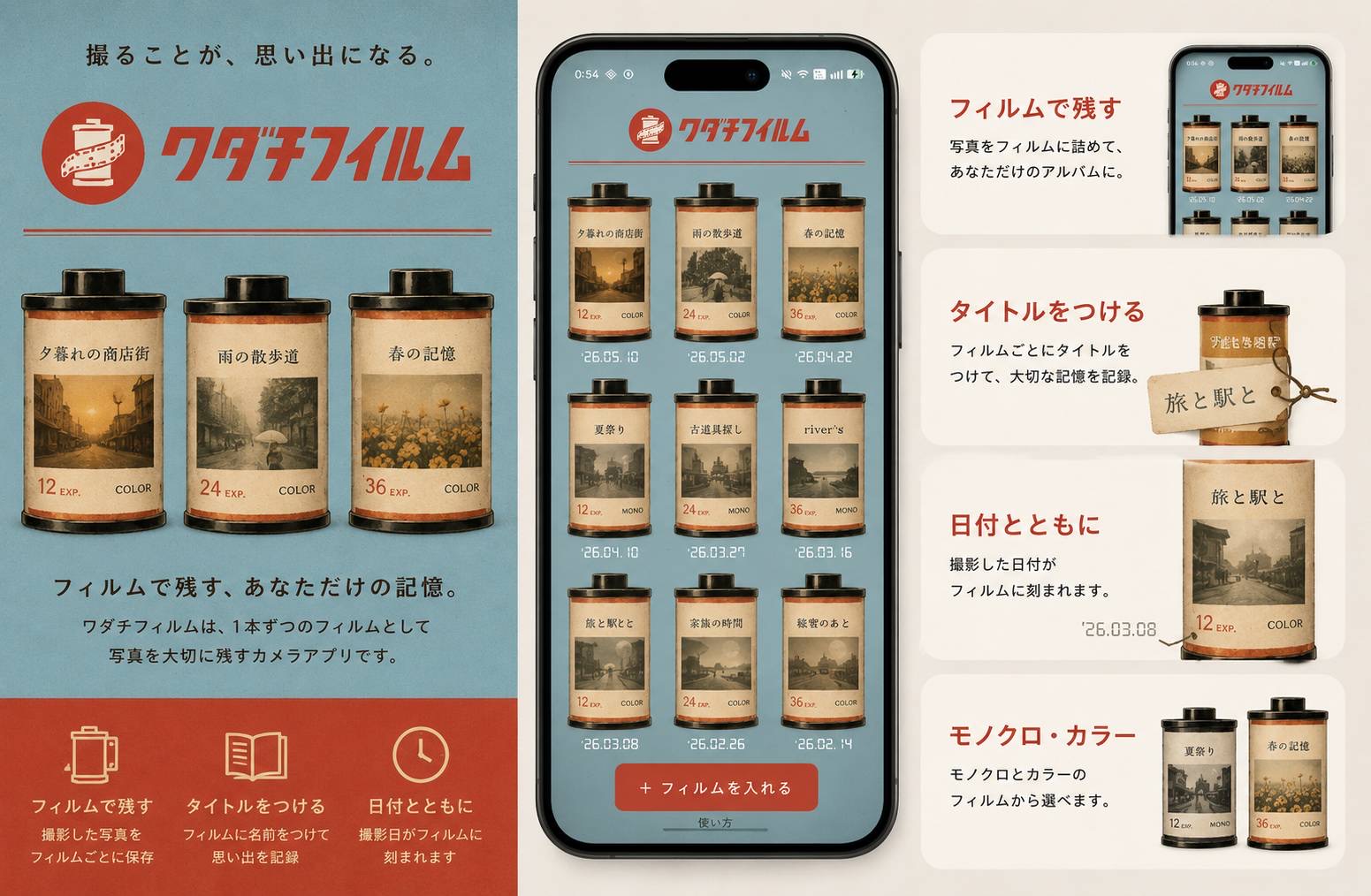 ワダチフイルム — フィルムで残す・タイトル・日付